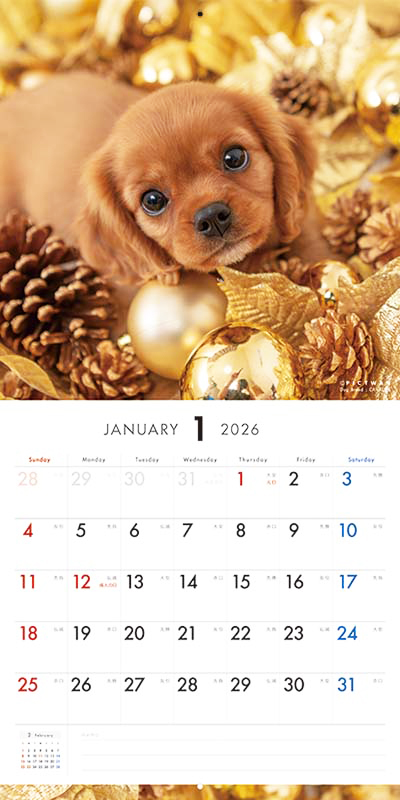 PICTWAN カレンダー 見開きサンプル