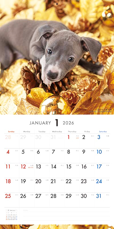 PICTWAN カレンダー 見開きサンプル