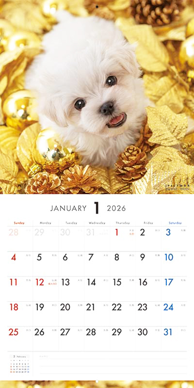 PICTWAN カレンダー 見開きサンプル