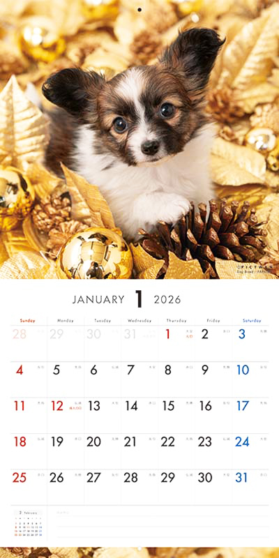 PICTWAN カレンダー 見開きサンプル