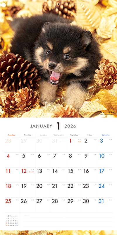 PICTWAN カレンダー 見開きサンプル