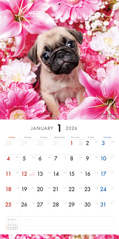 PICTWAN カレンダー 見開きサンプル