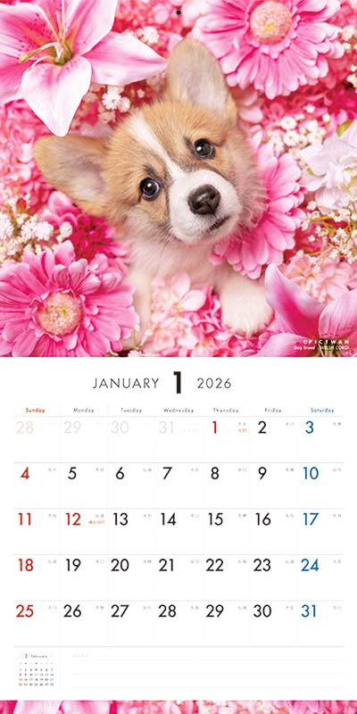 PICTWAN カレンダー 見開きサンプル