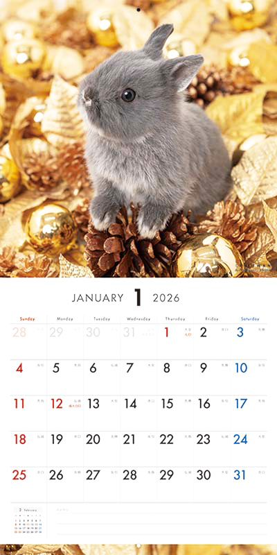 PICTWAN カレンダー 見開きサンプル