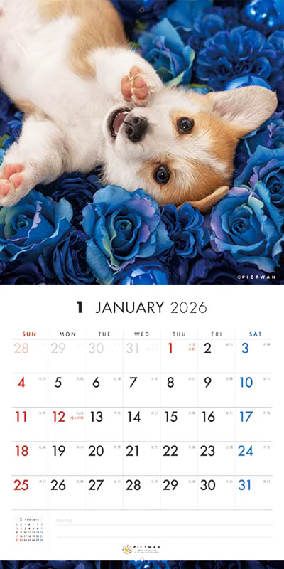 PICTWAN カレンダー 見開きサンプル